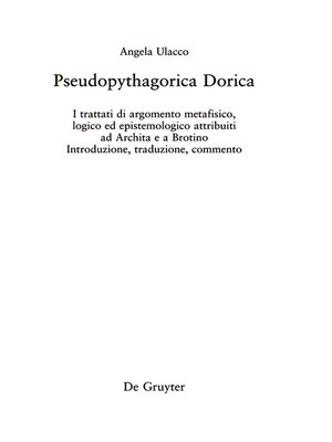 cover image of Pseudopythagorica Dorica